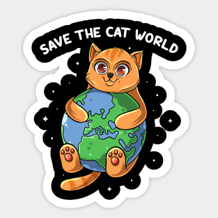 Cat Save The Earth Sticker